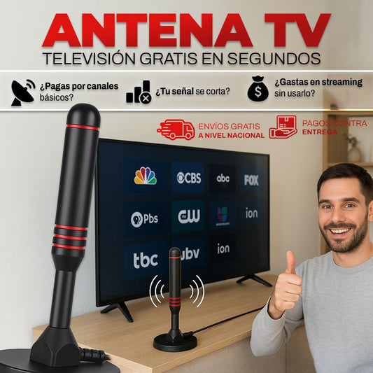Antena TV HD Potente y Compacta