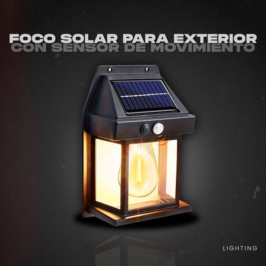 Foco solar para exteriores con sensor de movimiento